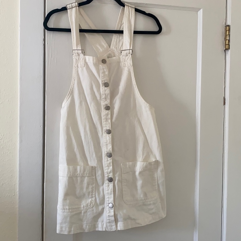 White overall dress